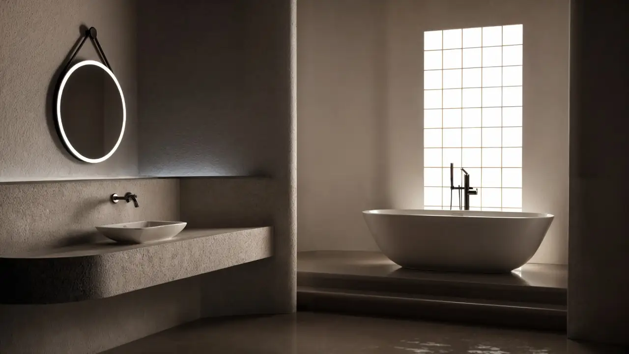 Stone Light stylized bathroom